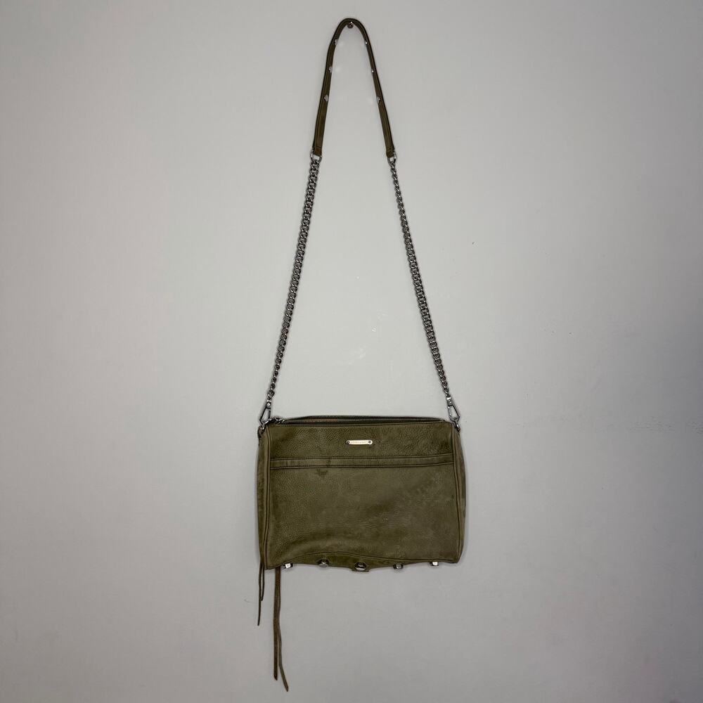 Rebecca Minkoff MAC Suede Crossbody Bag in Olive Green